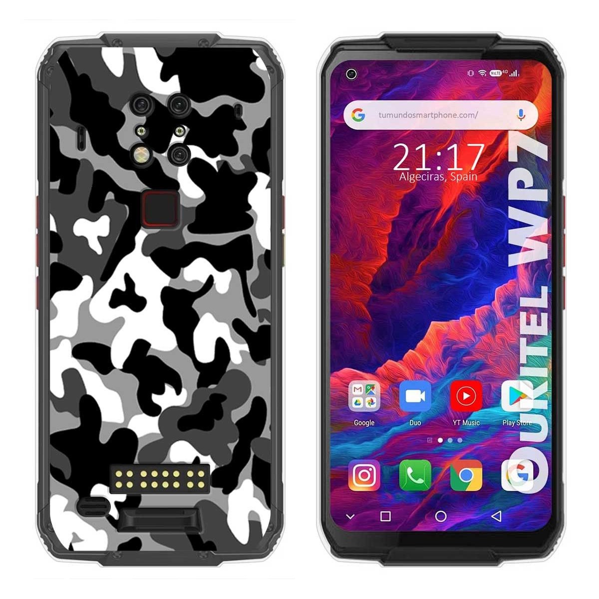 Tumundosmartphone Funda Gel Tpu para Oukitel Wp7 diseño Snow Camuflaje Dibujos