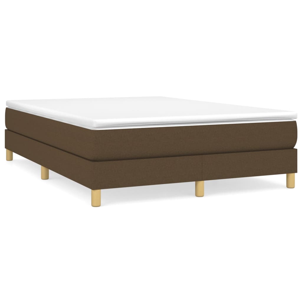 vidaXL Estructura de cama con somier tela marrón oscuro 140x200 cm