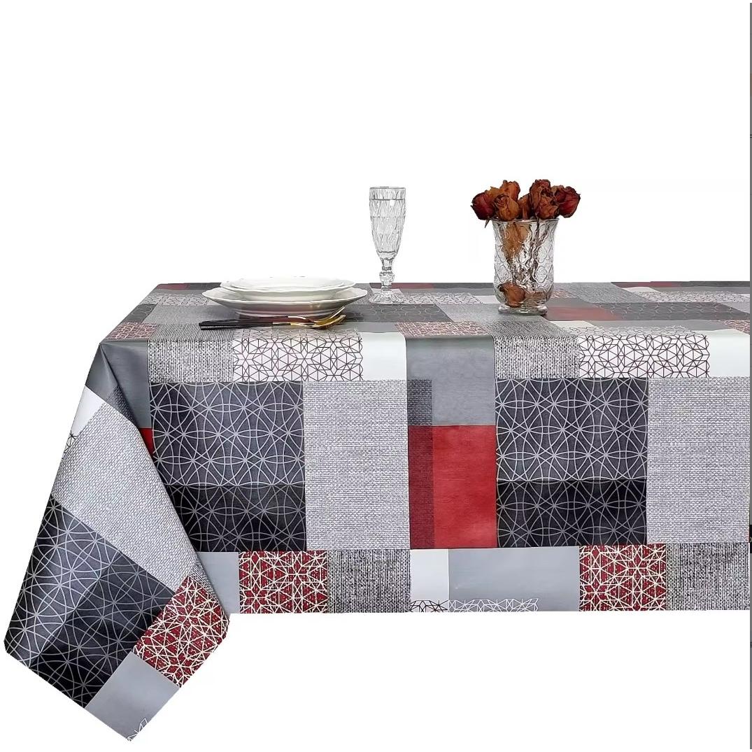 Mantel Hulehule Tex - Hule Impermeable PVC Diseño Innovador y Fácil Limpieza Mirka Red