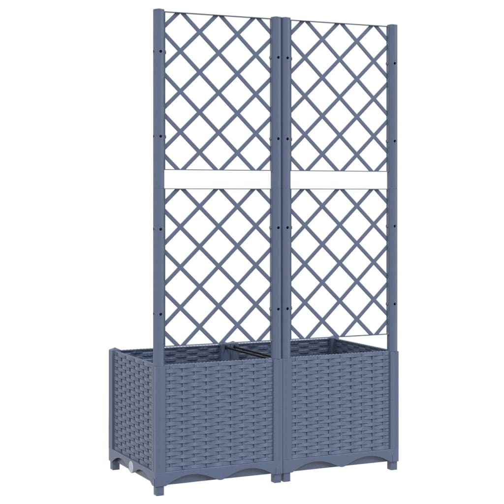 vidaXL Jardinera con enrejado PP gris oscuro 80x40x136 cm
