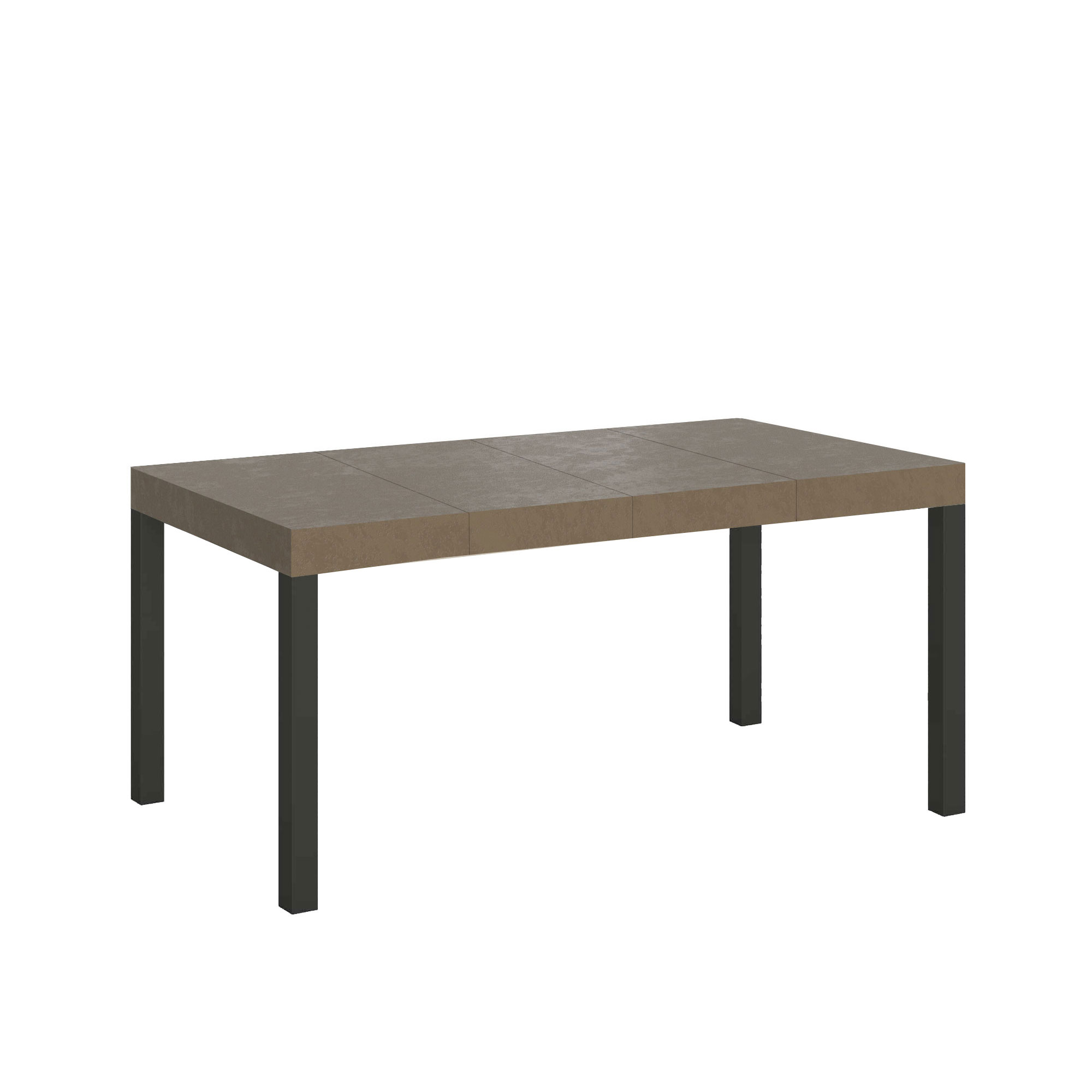 Mesa extensible Everyday Premium 120/224x90 cm en gris tórtola con patas antracita - Itamoby