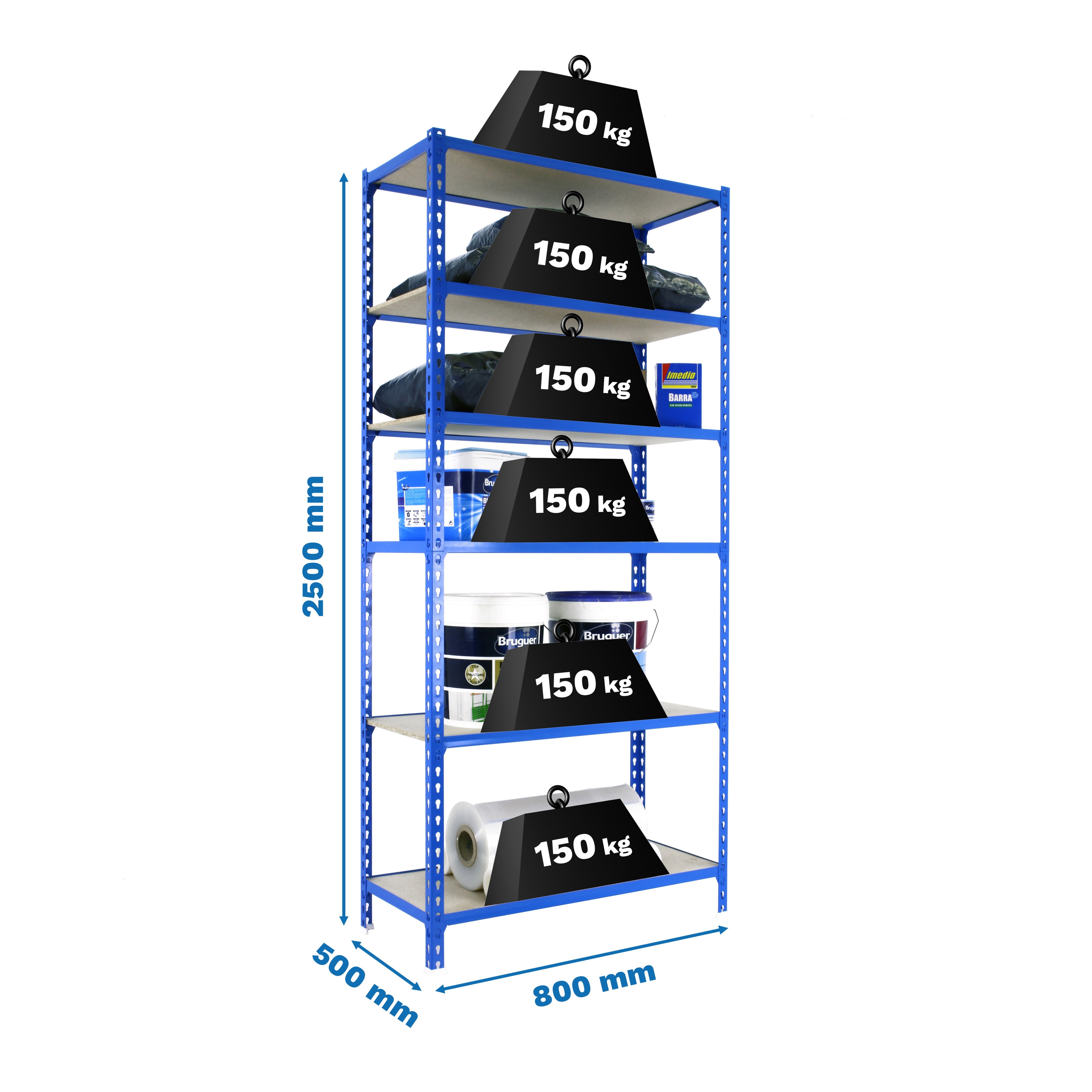 Estantería SIMONRACK SIMONRACK SimonrackMaderclick mini 6/500 azul/madera