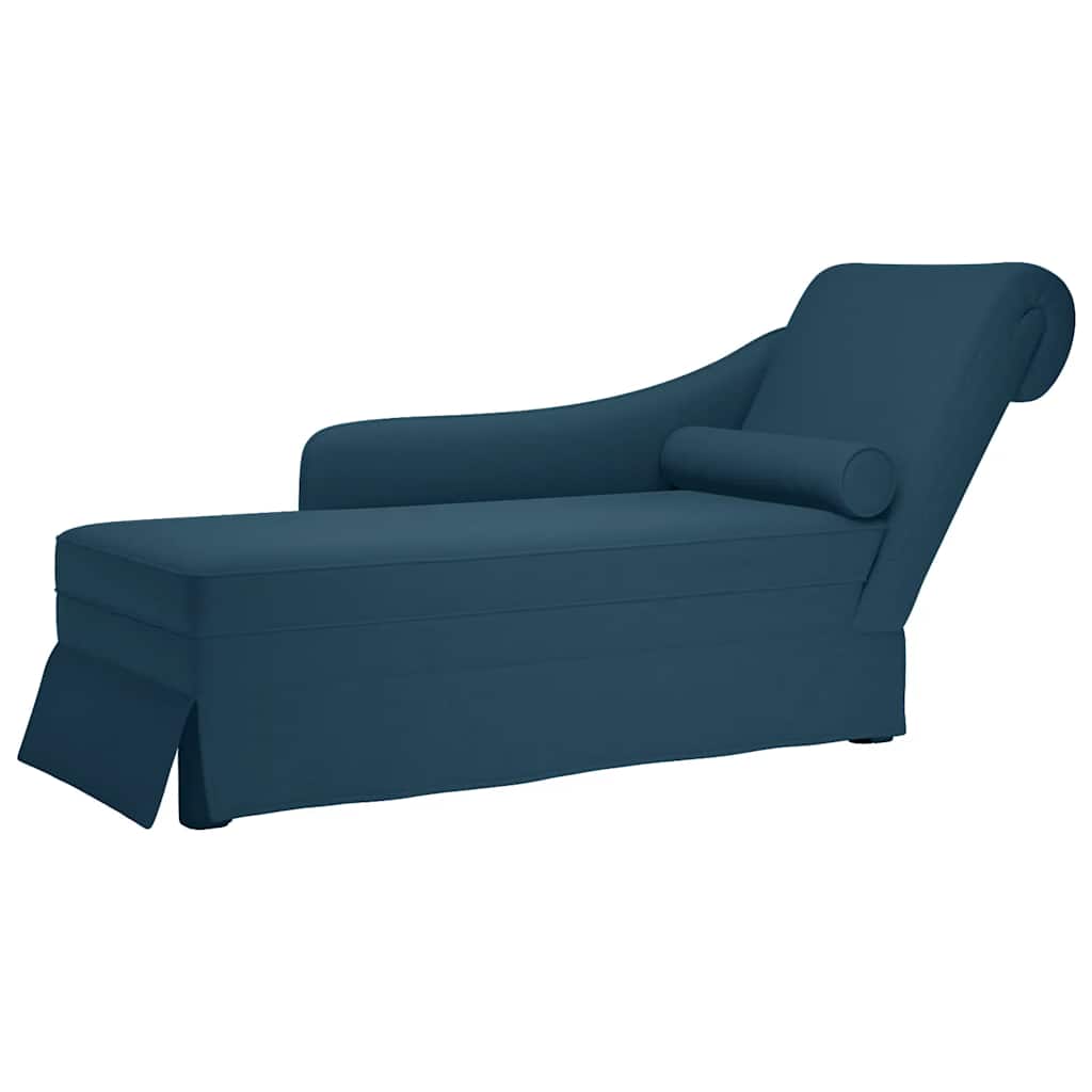 vidaXL Chaise longue respaldo reposabrazos derecho terciopelo azul