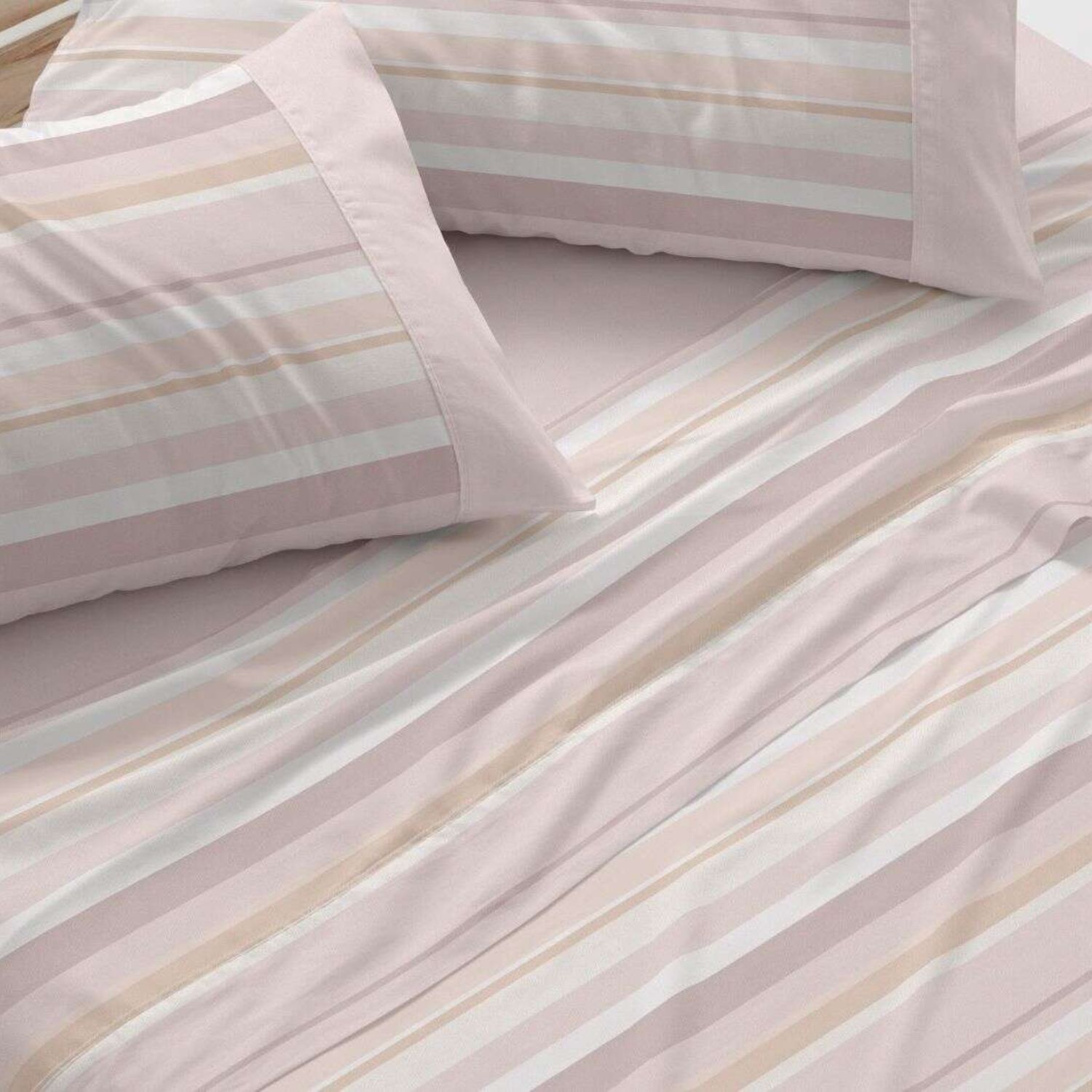 Juego Sábanas BURRITO BLANCO 50% Algodón Diseño Rayas Azul - Tacto Suave, Fácil Planchado, Alta Durabilidad - Cama 90-200cm