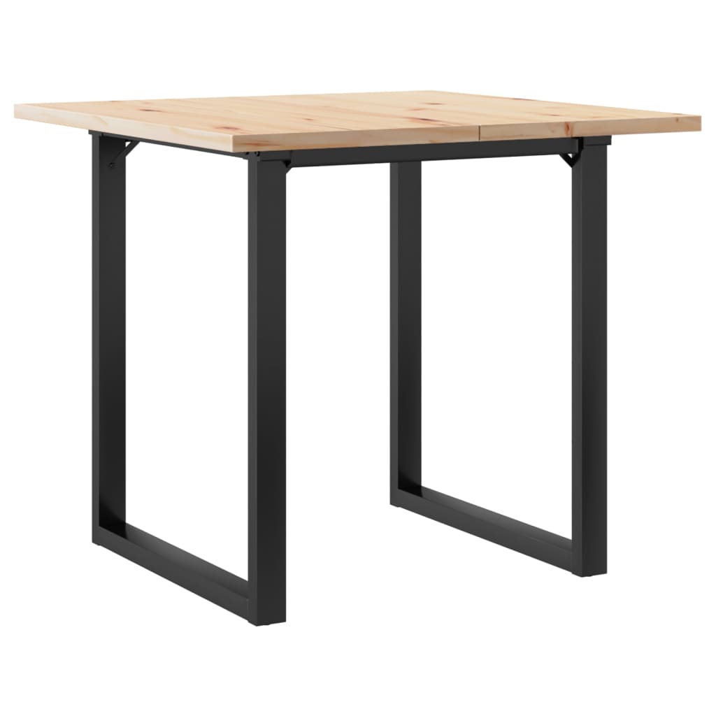vidaXL Mesa de comedor marco O madera maciza pino y acero 90x90x75,5cm