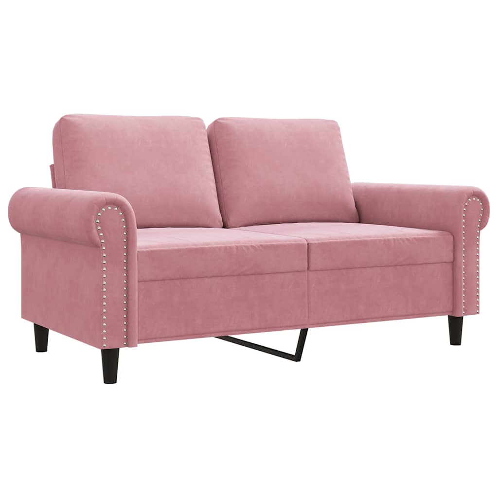 vidaXL Sofá de 2 plazas terciopelo rosa 120 cm