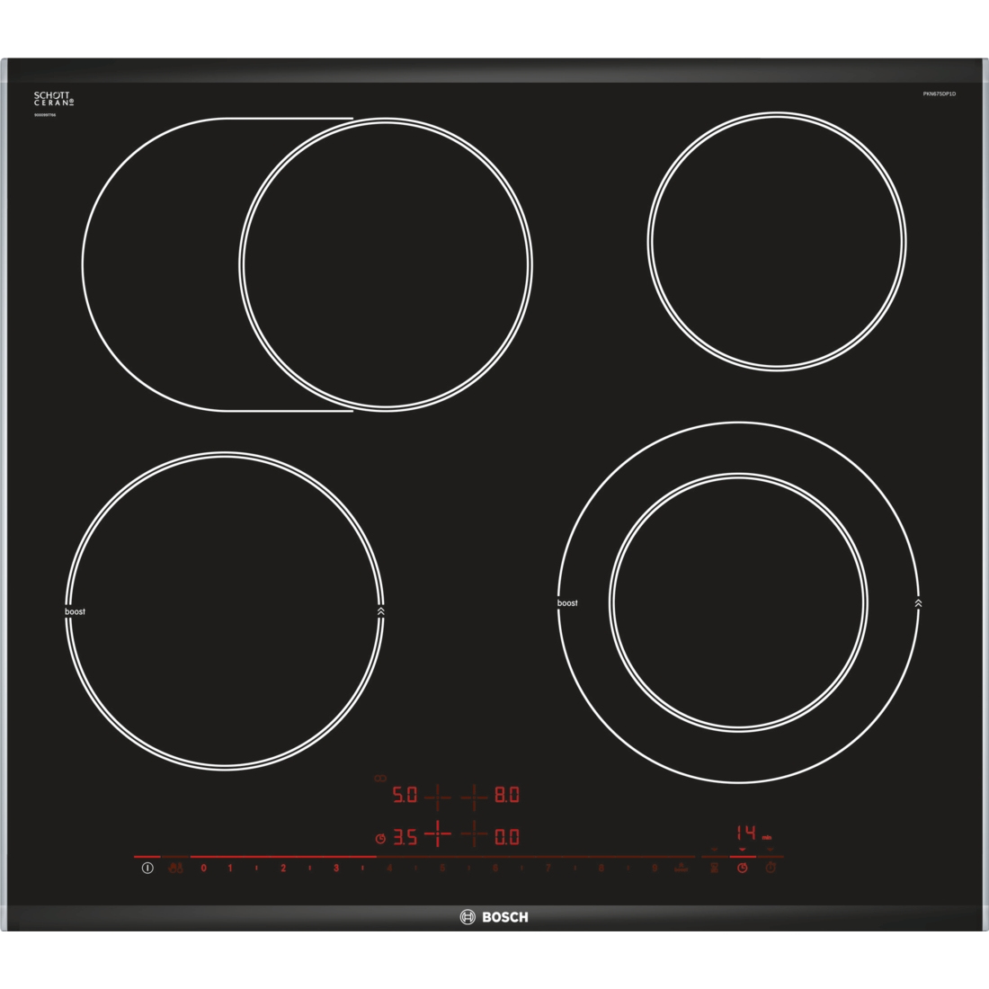 Bosch PKN675DP1D Serie 6 - Placa Eléctrica Autosuficiente 60 Cm Negro Directselect