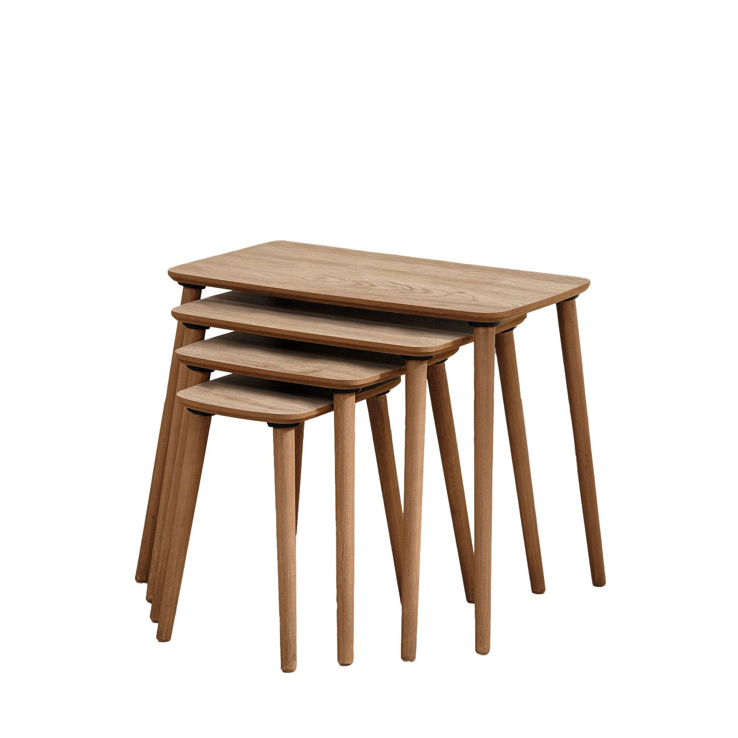 Habitat y Jardin - Mesa nido de madera "Luci" 4 piezas 70 x 40 x 55 cm - Roble