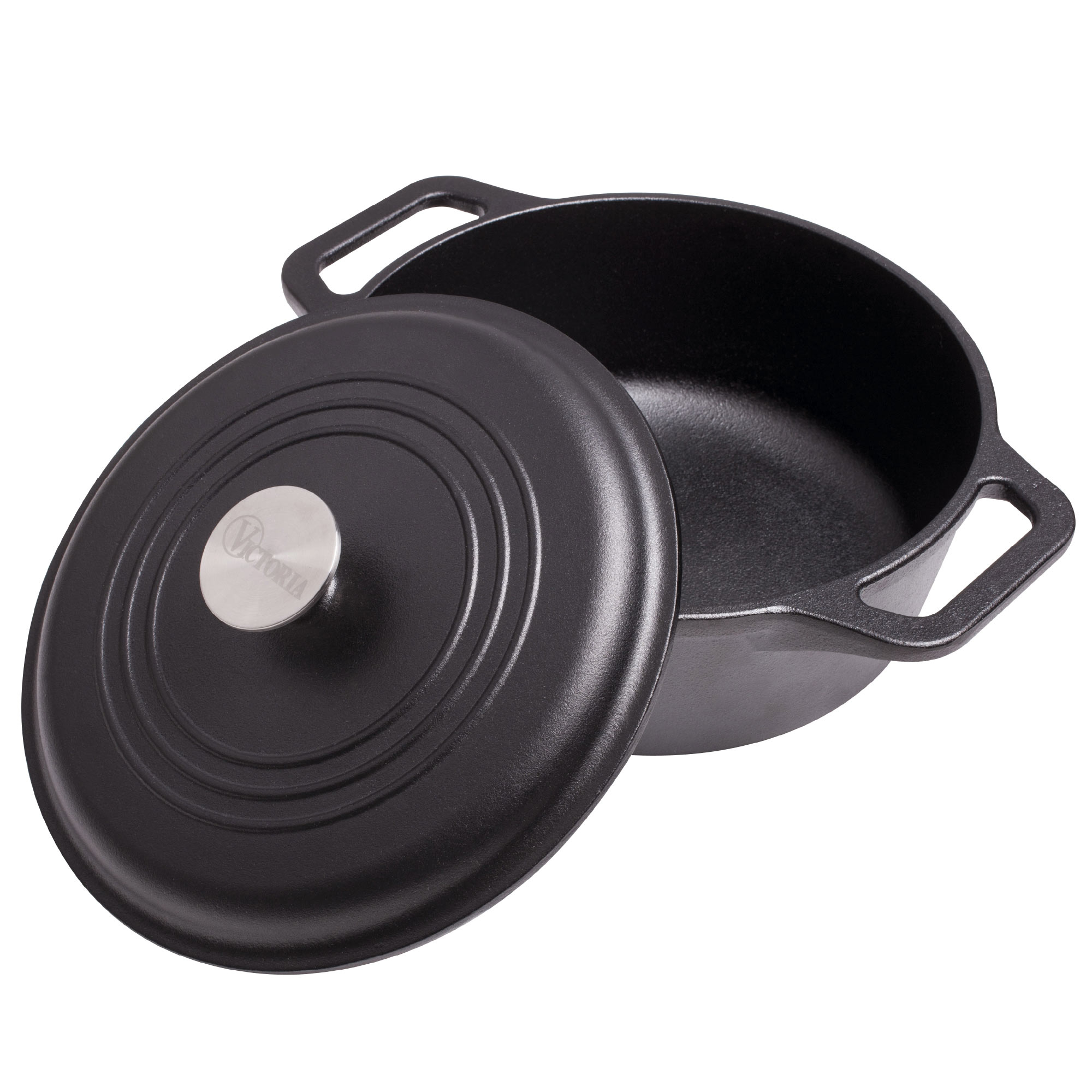 Horno Holandés Inducción Hierro Fundido Curado, Cocotte Curada para Crear Antiadherente Libre de Tóxicos sin PTFE, Apta para Barbacoa, Horno, Vitrocerámica, Gas, Victoria