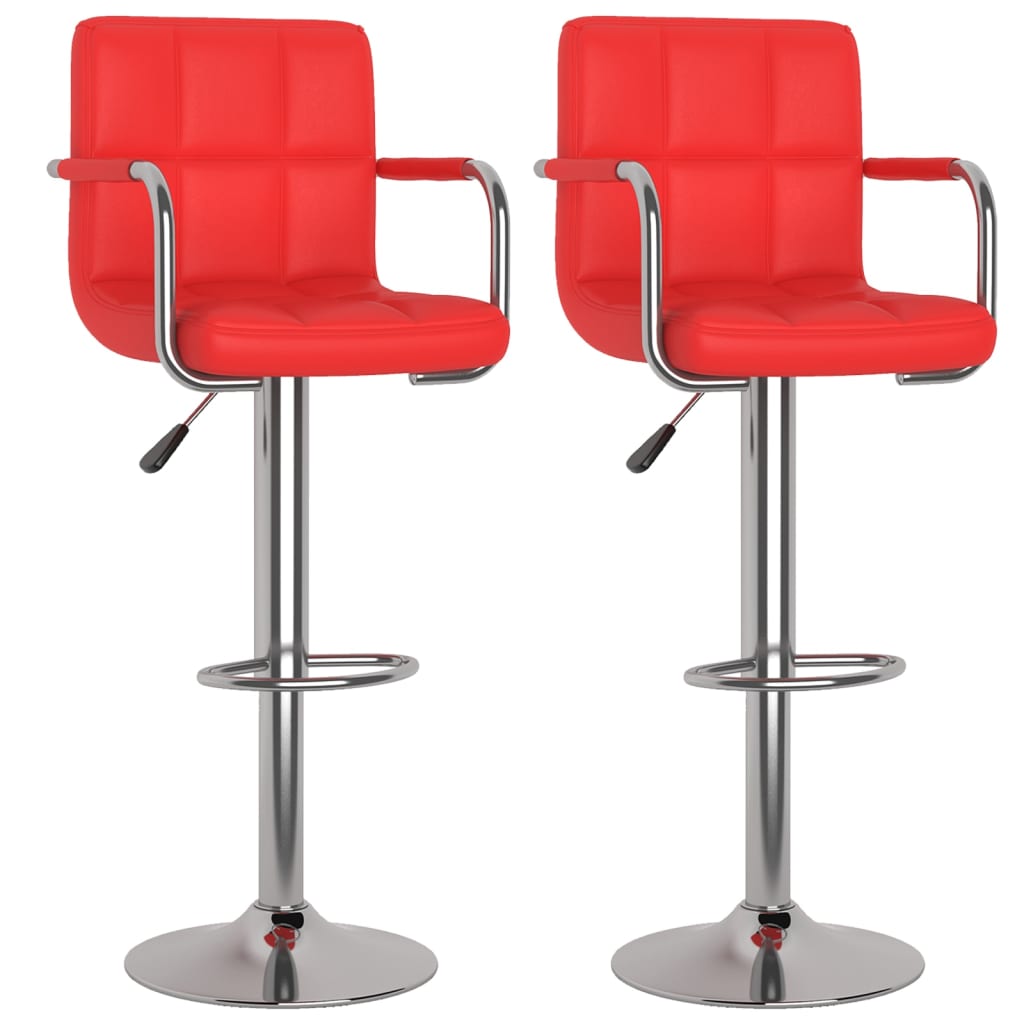 vidaXL Taburetes de cocina 2 unidades cuero sintético en color Rojo vino tinto/Verde/orange y más | cómodas modernas ergonómicas para comedor cocina salón hogar