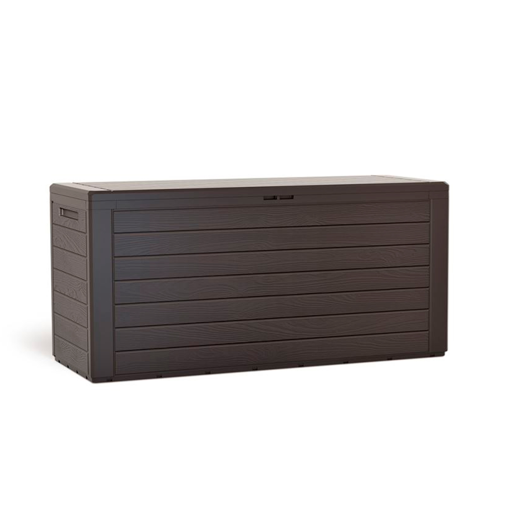 Baúl de jardín 280 litros PROSPERPLAST Boardebox de plástico en color ocre oscuro 116 x 43,8 x 55 cm