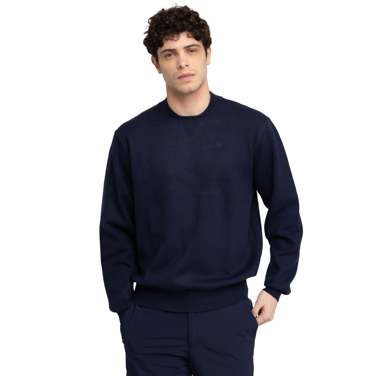 SIROKO - Jersey de Punto BOGEY Cuello Redondo Colección Golf en color Azul Marino Hombre_