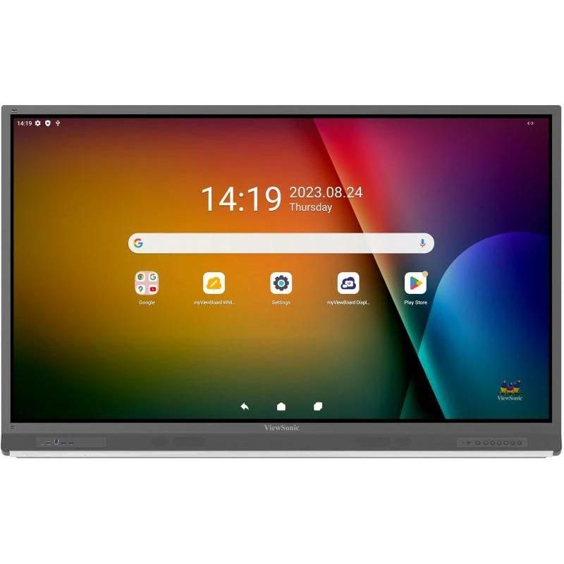 Viewsonic IFP6552-2F pantalla de señalización Pantalla plana para señalización digital 165,1 cm (65") LCD 450 cd / m² 4K Ultra HD Negro Pantalla táctil Procesador incorporado Android