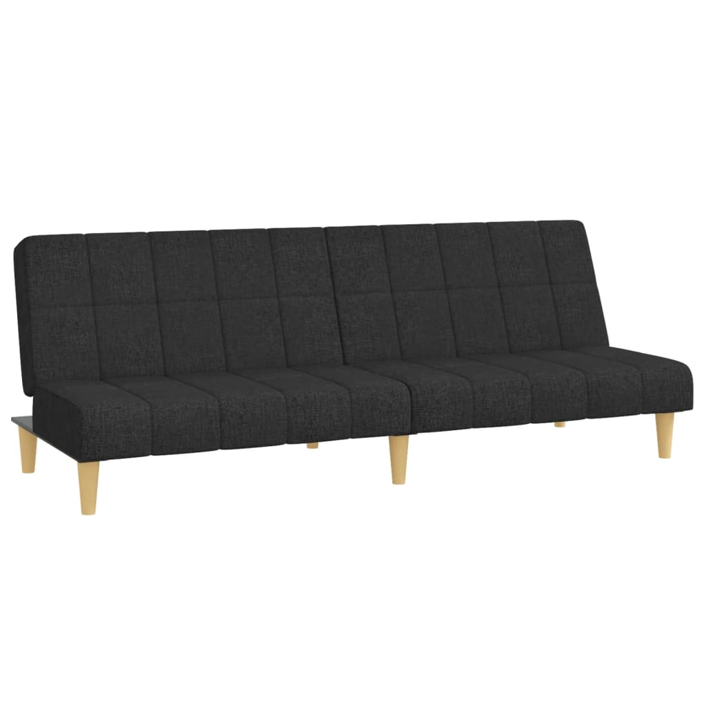 vidaXL Sofá cama de 2 plazas tela negro