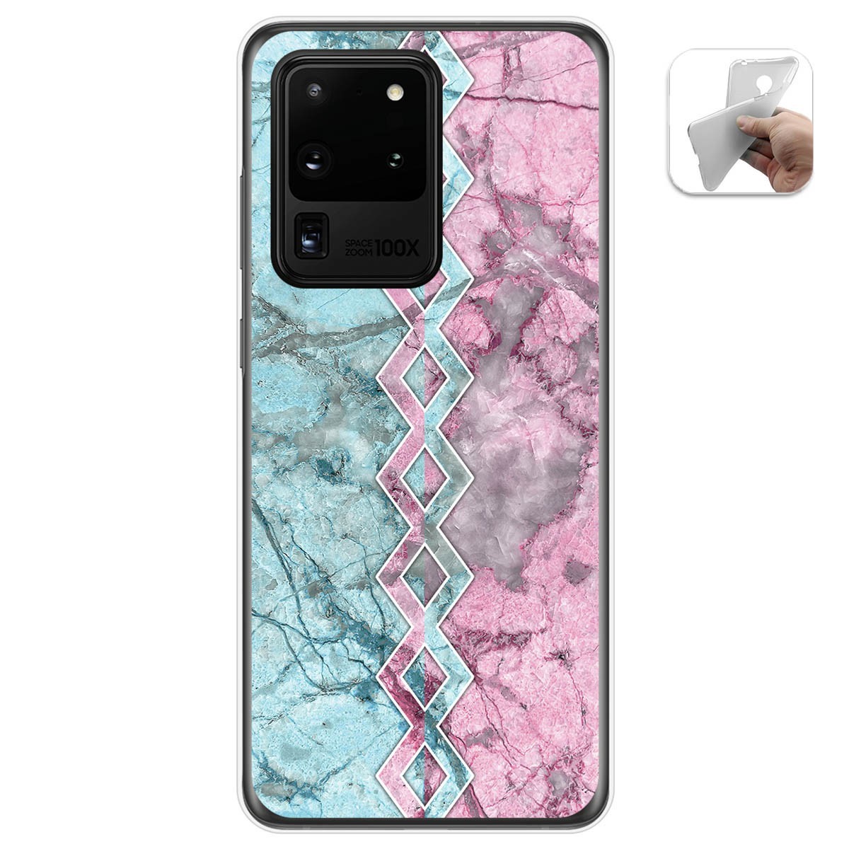 Tumundosmartphone Funda Gel Tpu para Samsung Galaxy S20 Ultra diseño Mármol 08 Dibujos