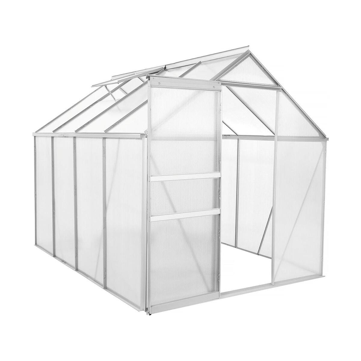 Habitat y Jardin - Invernadero de policarbonato "Basilic" - 4,75 m² - Gris