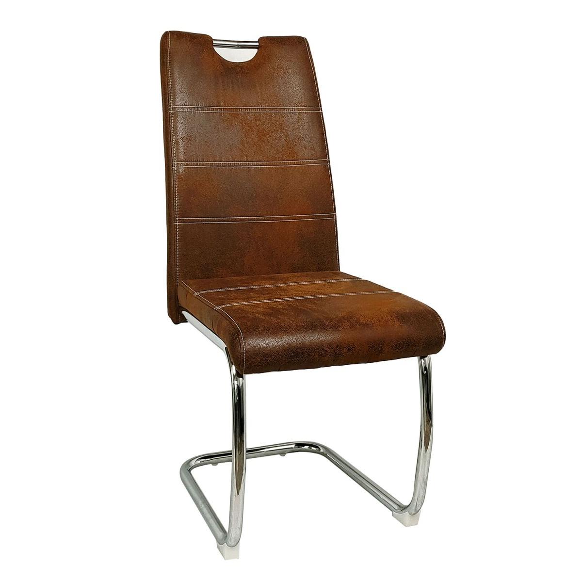 Regalos Miguel - Packs Sillas Comedor - Pack 2 Sillas Hallen Polipiel - Marrón Vintage