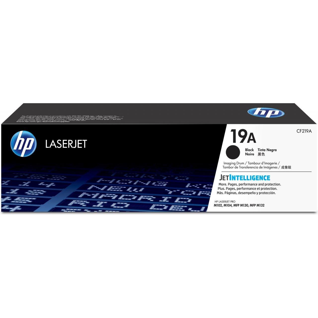 HP - Tóner original CF219A para impresoras HP LaserJet, rendimiento de 12.000 páginas con tecnología JetIntelligence para impresiones nítidas y uniformes