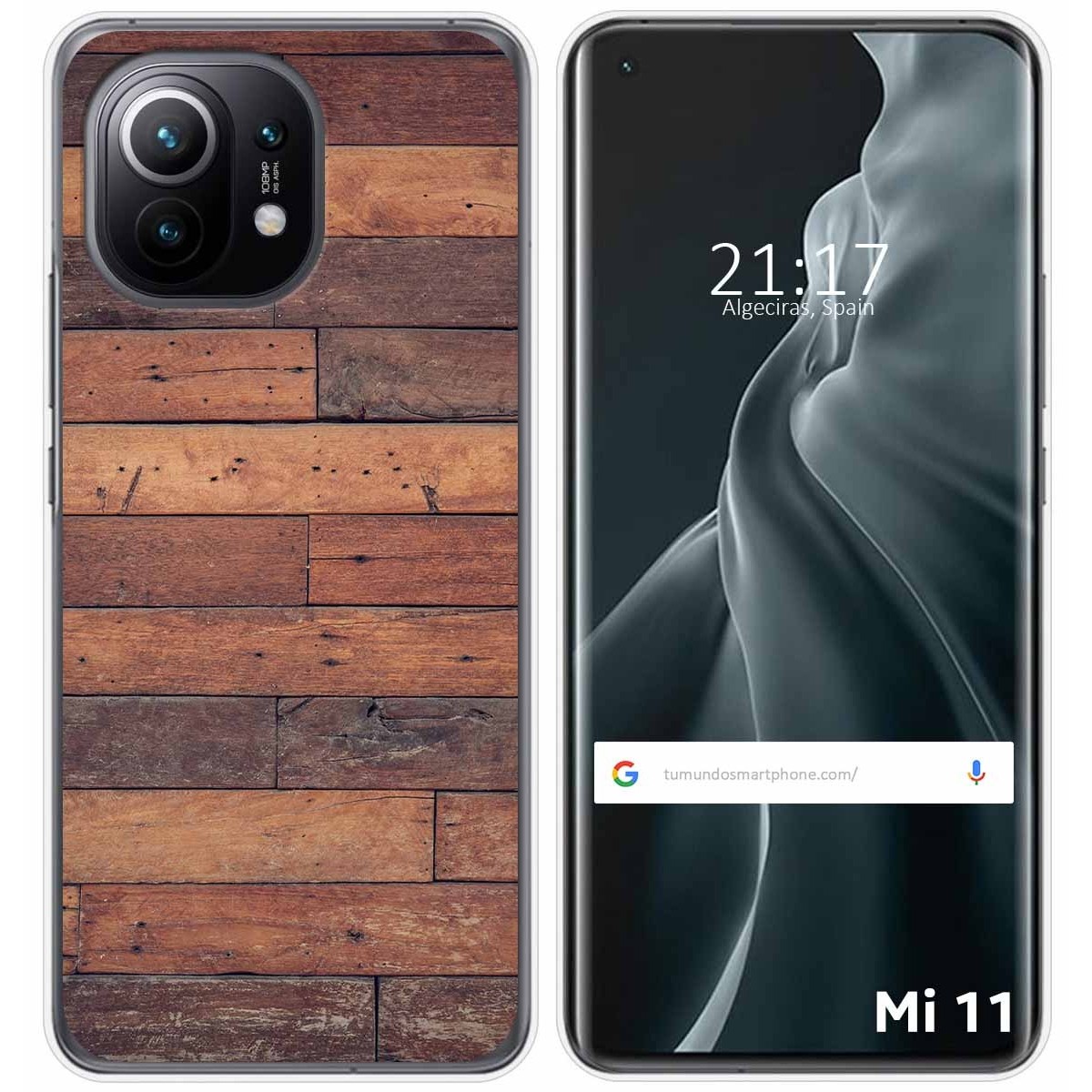 Tumundosmartphone Funda Gel Tpu para Xiaomi Mi 11 5G diseño Madera 03 Dibujos