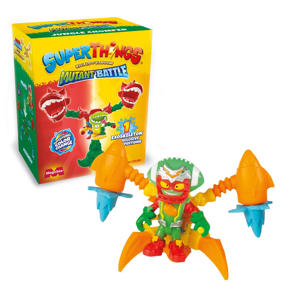 figura Exoskeletons Superthings Mutant Battle- incluye 1 exoskeletons y 1 superthings ¡Cambian de color! ¡12 modelos para coleccionar! (Magic Box PST12D212IN00)