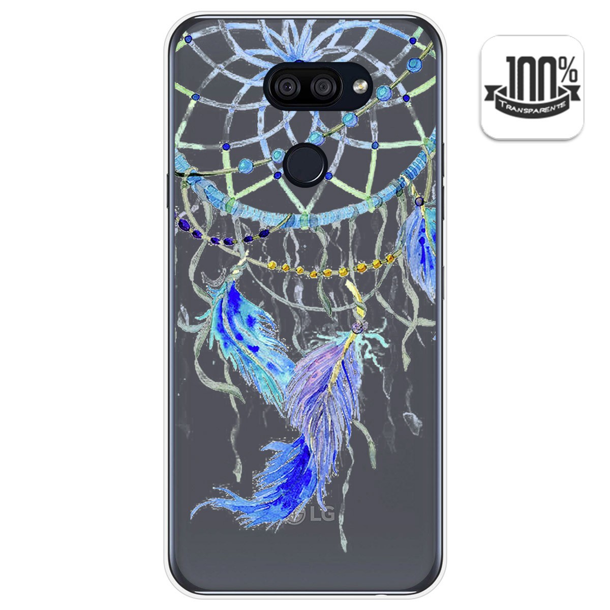 Tumundosmartphone Funda Gel Transparente para Lg K40S diseño Plumas Dibujos