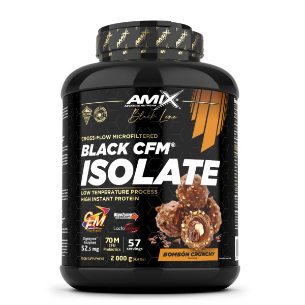 AMIX Black CFM ISolate - 2 kg Proteína de Suero de Leche de Alta Pureza con Enzimas Digestivas