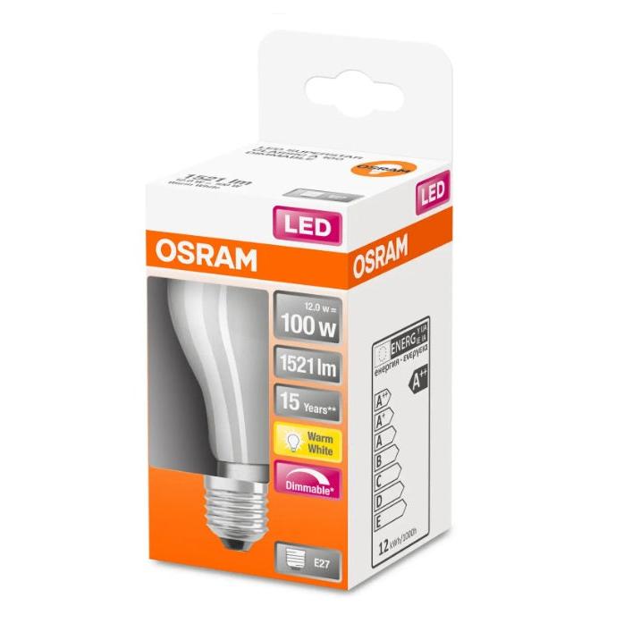 Osram - Bombilla LED A60 11W 840 MATE E-27 regulable equivalente a 100 W, 1521 lm, 15.000 horas, para lámparas de techo, mesita de noche y salón, luces interiores