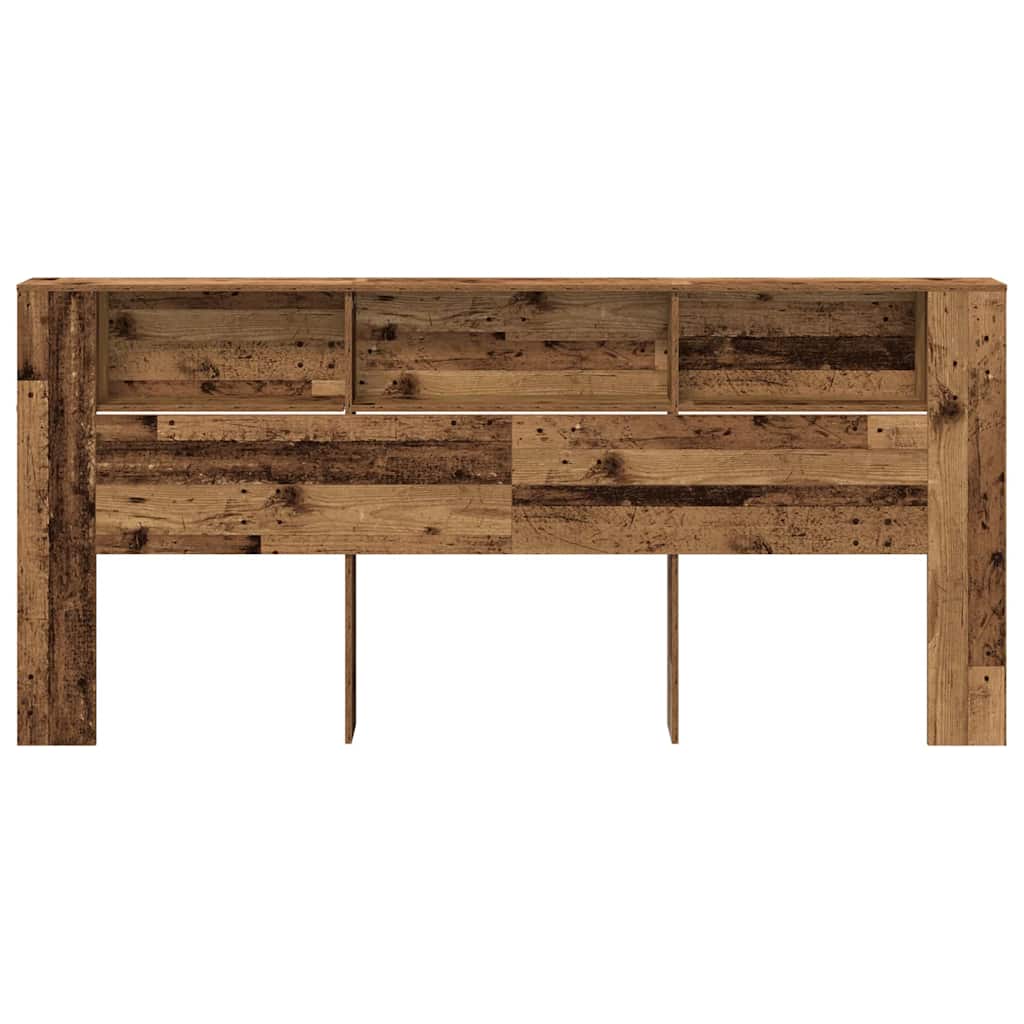 vidaXL Cabecero con armario Madera vieja 220 x 18,5 x 102,5 cm