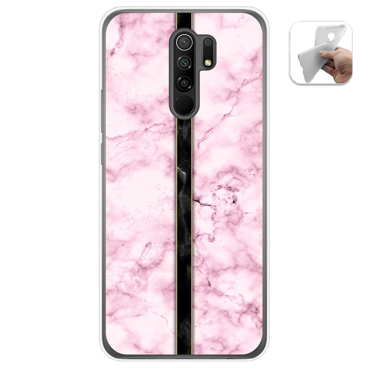 Tumundosmartphone Funda Gel Tpu para Xiaomi Redmi 9 diseño Mármol 04 Dibujos