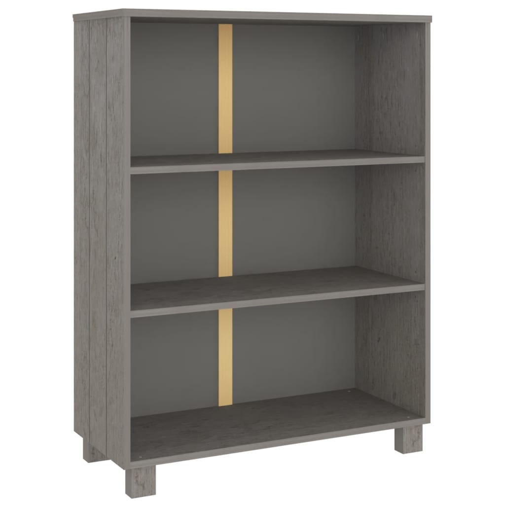 vidaXL Estantería HAMAR madera pino maciza 85x35x112 cm Marrón miel, Blanco, Gris oscuro Mueble Almacenaje Estantería para Oficina, Estudio, Dormitorio Estantería/Librería/ mueble de Almacenamiento