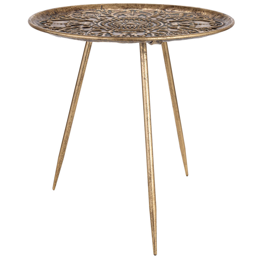 Wonderlust Deco - Mesa de centro de metal dorada 50x50x51 cm Dorado 49.5x49.5x51h cm