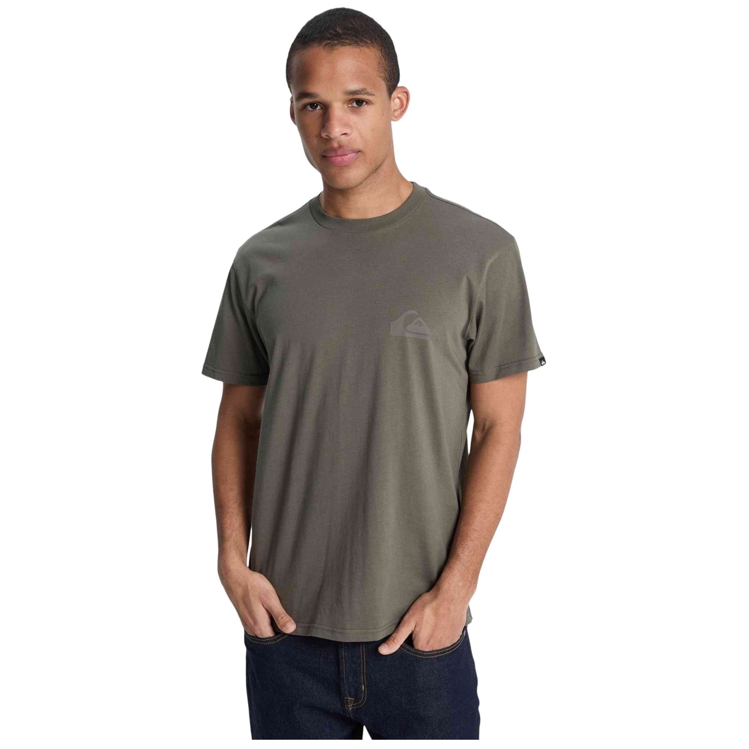 Camiseta De Manga Corta Quiksilver modelo EQYZT08181-CRE0 para hombre y mujer en color Gris