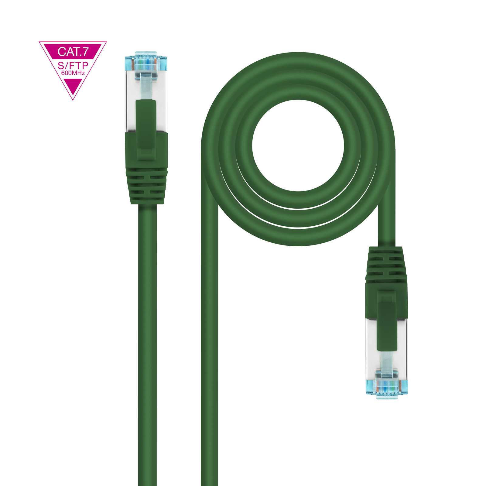 Nanocable Cable de Red Ethernet Cat.7 LSZH SFTP PIMF AWG26 Verde 25 CM