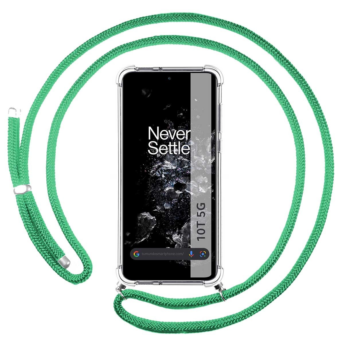 Tumundosmartphone Funda Colgante Transparente Oneplus 10T 5G Verde Agua
