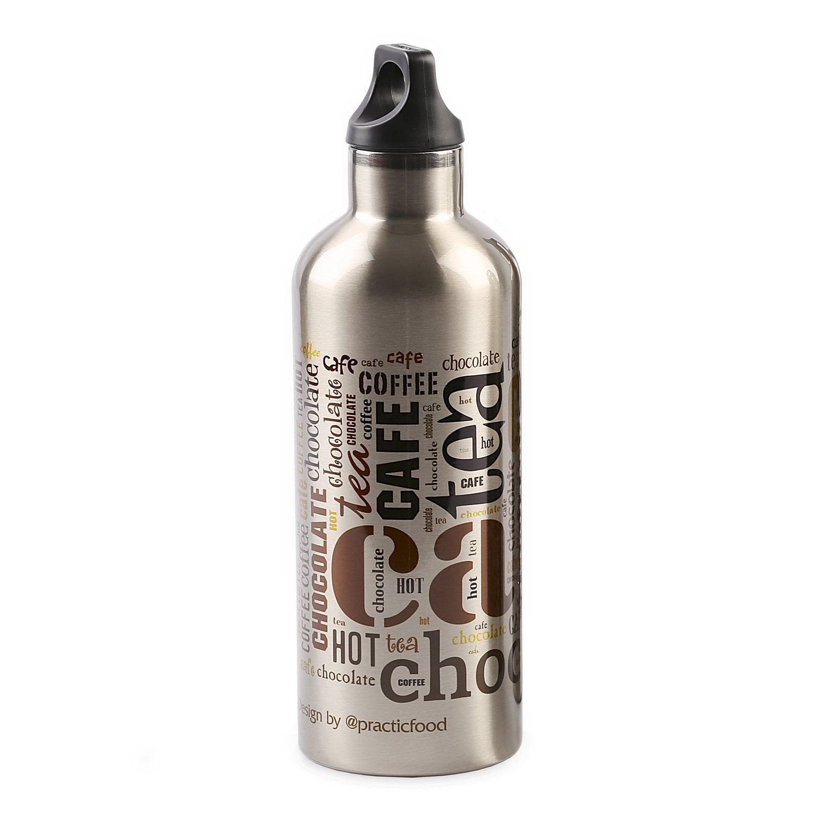 LAKEN Futura Café - Botella Térmica de Boca Estrecha 0.5L en Acero Inoxidable. Plata
