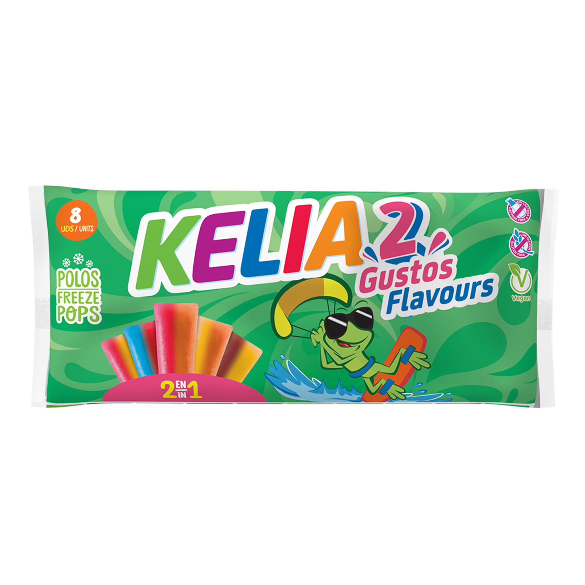 Polos Flash Kelia 2 Sabores - 15 Bolsas de 8 Unidades de Flash - Polines 2 Gustos - 120 Polos Flax 2 Gustos Kelia
