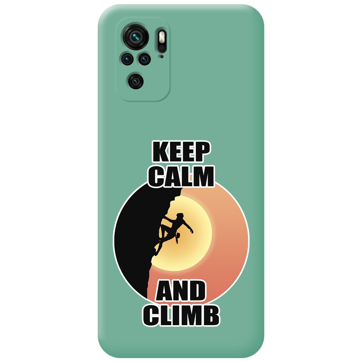 Tumundosmartphone Funda Silicona Líquida Verde para Xiaomi Redmi Note 10 / 10S diseño Mujer Escalada Dibujos