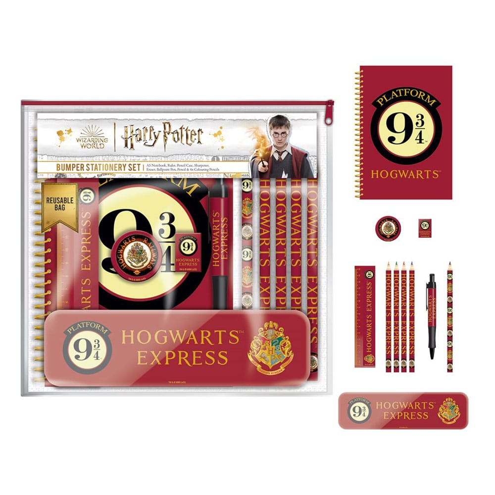 Juego de papelería de parachoques de Harry Potter (diseño de plataforma 9 3/4), regalos de Harry Potter para niñas y niños, regalos de Harry Potter para mujeres y hombres – Producto oficial