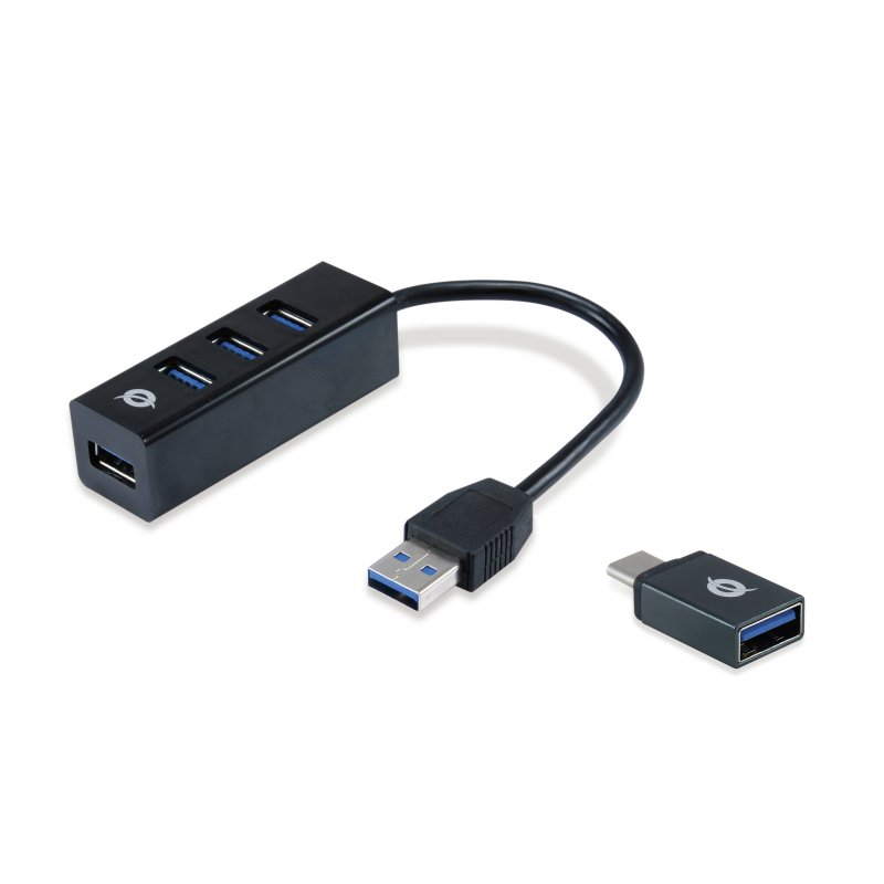 Conceptronic hubbies usb 3.0 x4 hub with usb-c otg adapter
