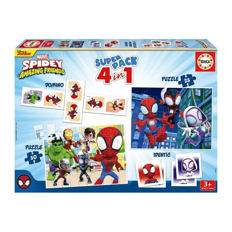 SUPERPACK JUEGOS DE MESA Y PUZZLE SPIDEY & FRIENDS DE EDUCA