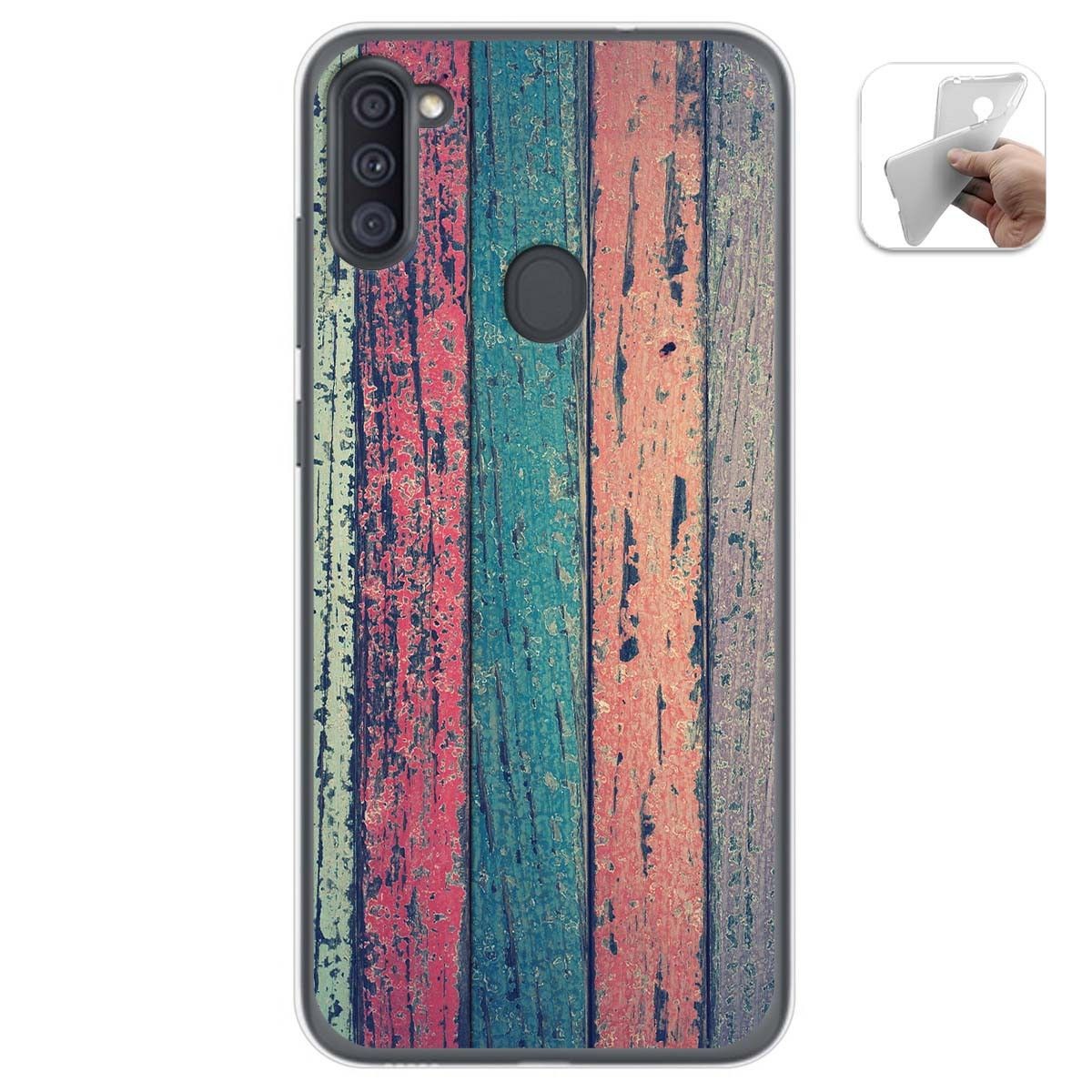 Tumundosmartphone Funda Gel Tpu para Samsung Galaxy A11 / M11 diseño Madera 10 Dibujos