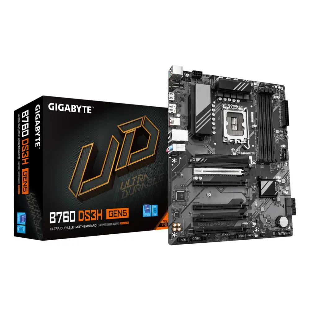 Placa Base Gigabyte B760 DS3H Intel B760 LGA 1700 DDR5 ATX PCIe 4.0 256GB RAID M.2 RGB
