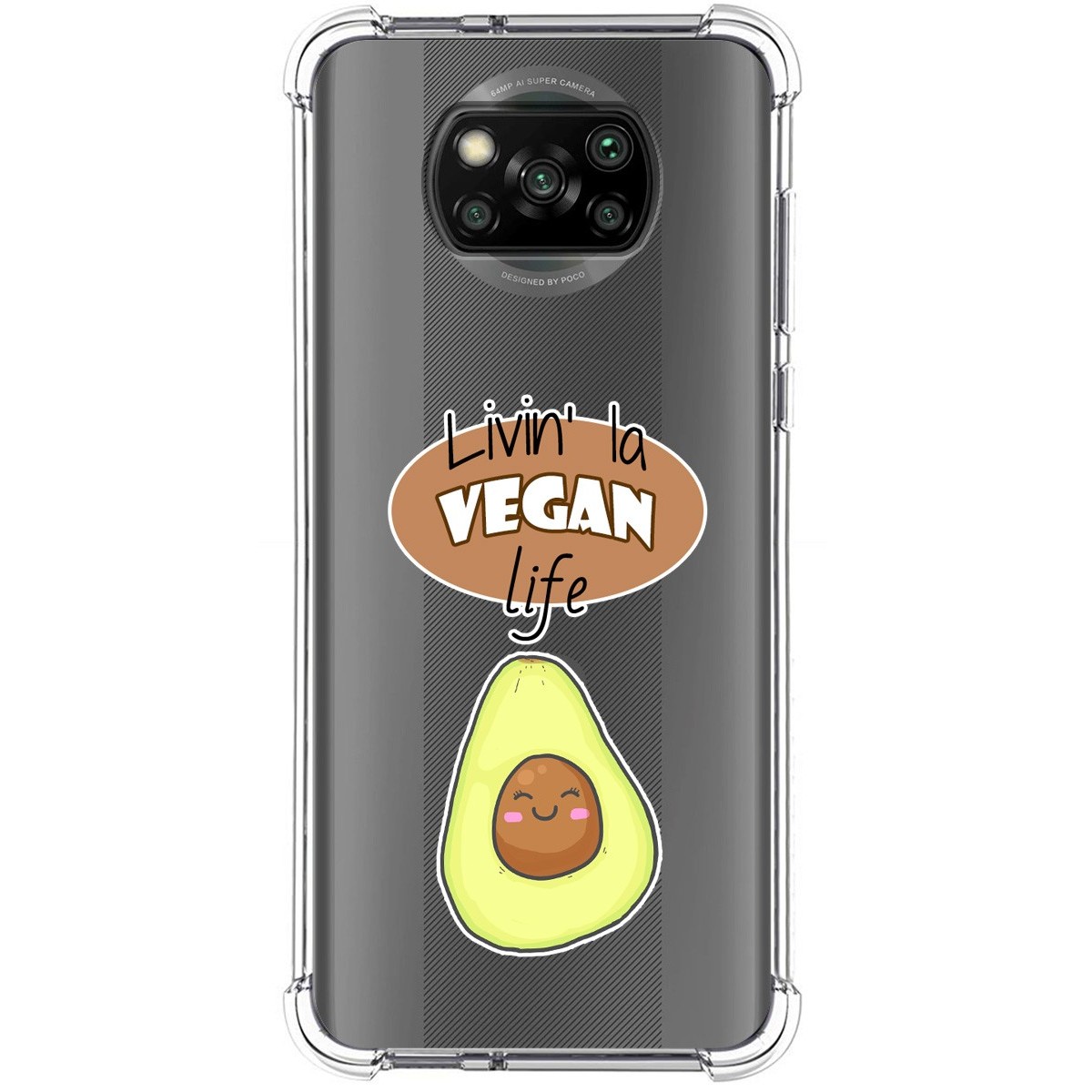 Tumundosmartphone Funda Silicona Antigolpes para Xiaomi POCO X3 NFC / X3 Pro diseño Vegan Life Dibujos