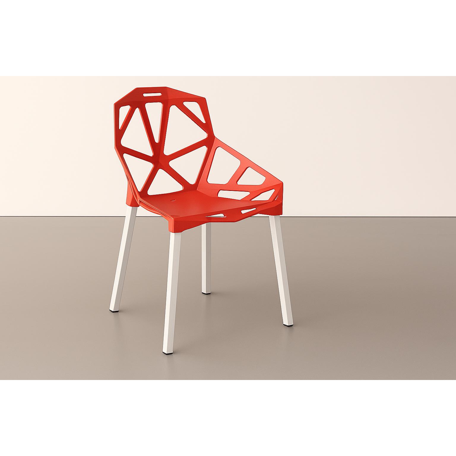 ORION91 Silla ELECTRA Color (VARIOS COLORES) estructura Blanca y Polipropileno 54x59x80cm Comedor Oficina Salón Teletrabajo Coci