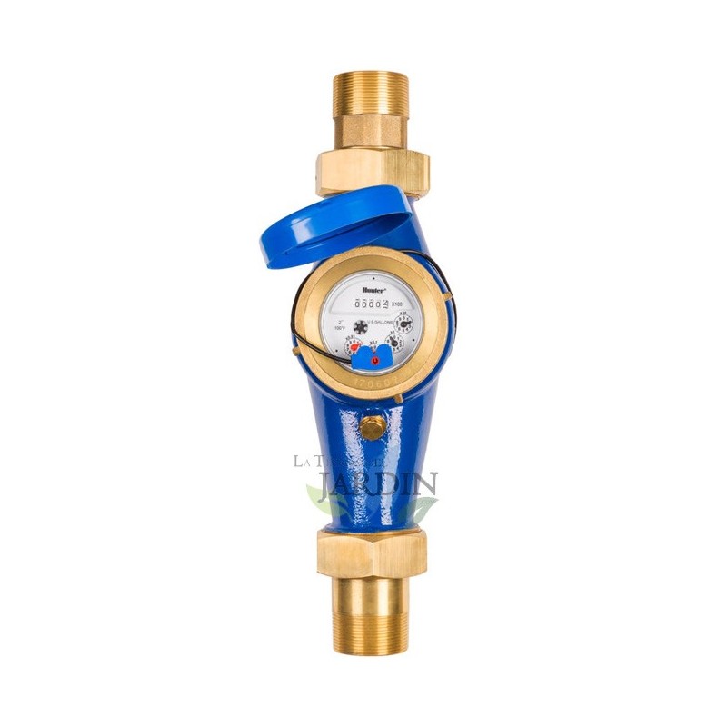 HUNTER Contador de agua Hunter HC-100-FLOW-B para programadores de riego | Rosca macho 1" DN25 | Contador de Agua para Jardin