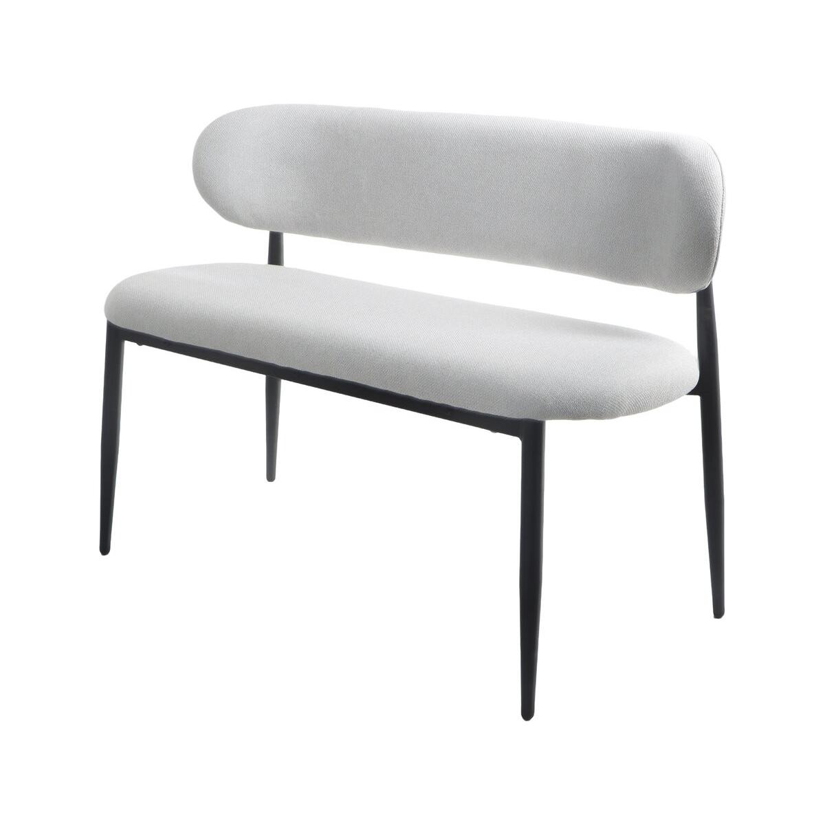 Habitat y Jardin - Banco de tela - 110 cm - "Sélène" - 3 plazas - Gris claro y Negro