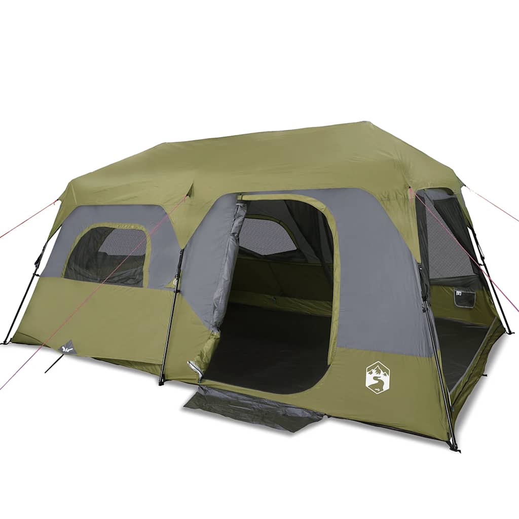 vidaXL Tienda Familiar 9 Personas Impermeable Apertura Rápida Toldo Carpa Color Gris y naranja,  Azul,  Verde y mas
