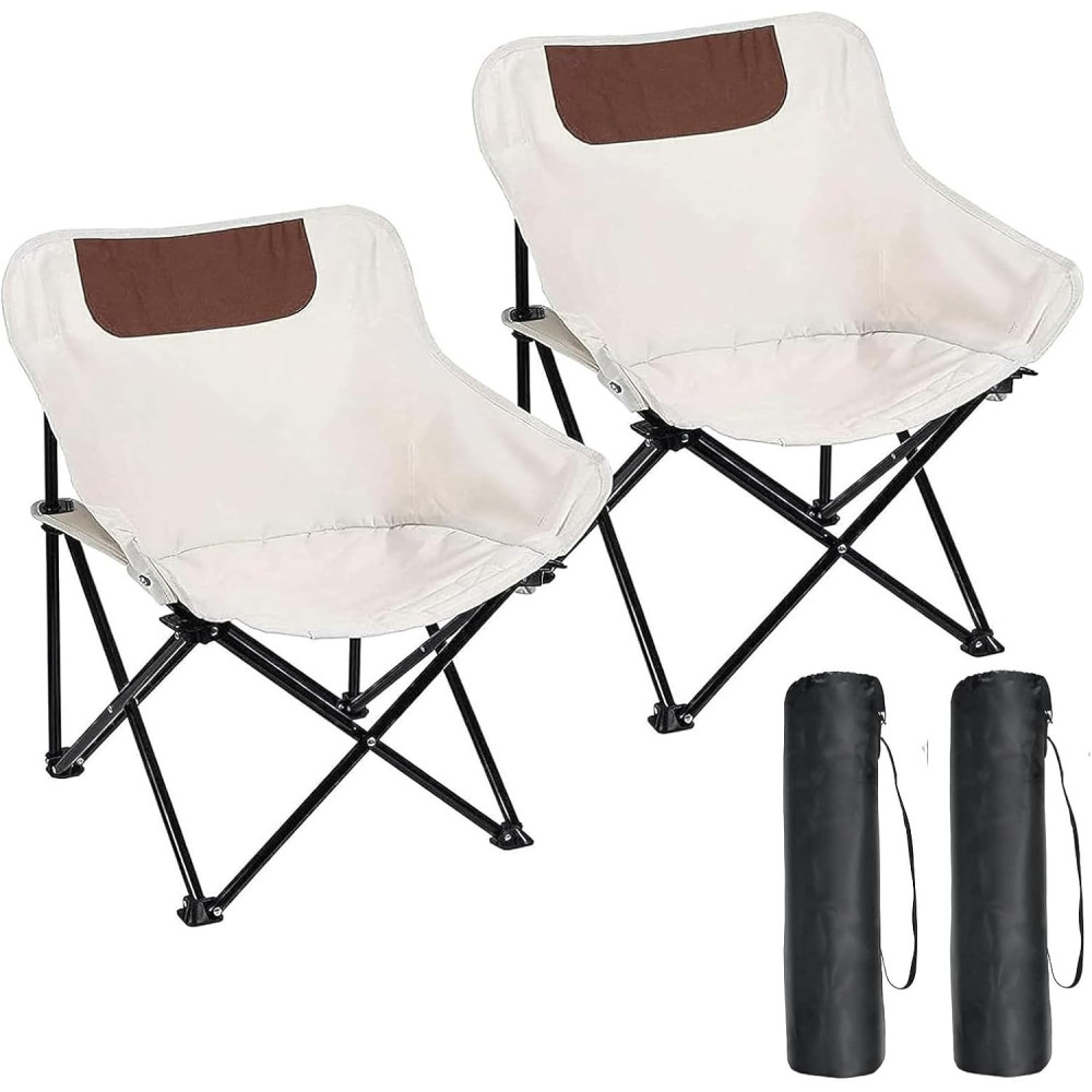 2X Silla Plegable de Playa, Acampada, Jardín, camping de Tela Oxford 900D con Bolsa de Transporte, para Exterior/Picnic/césped COSHANO