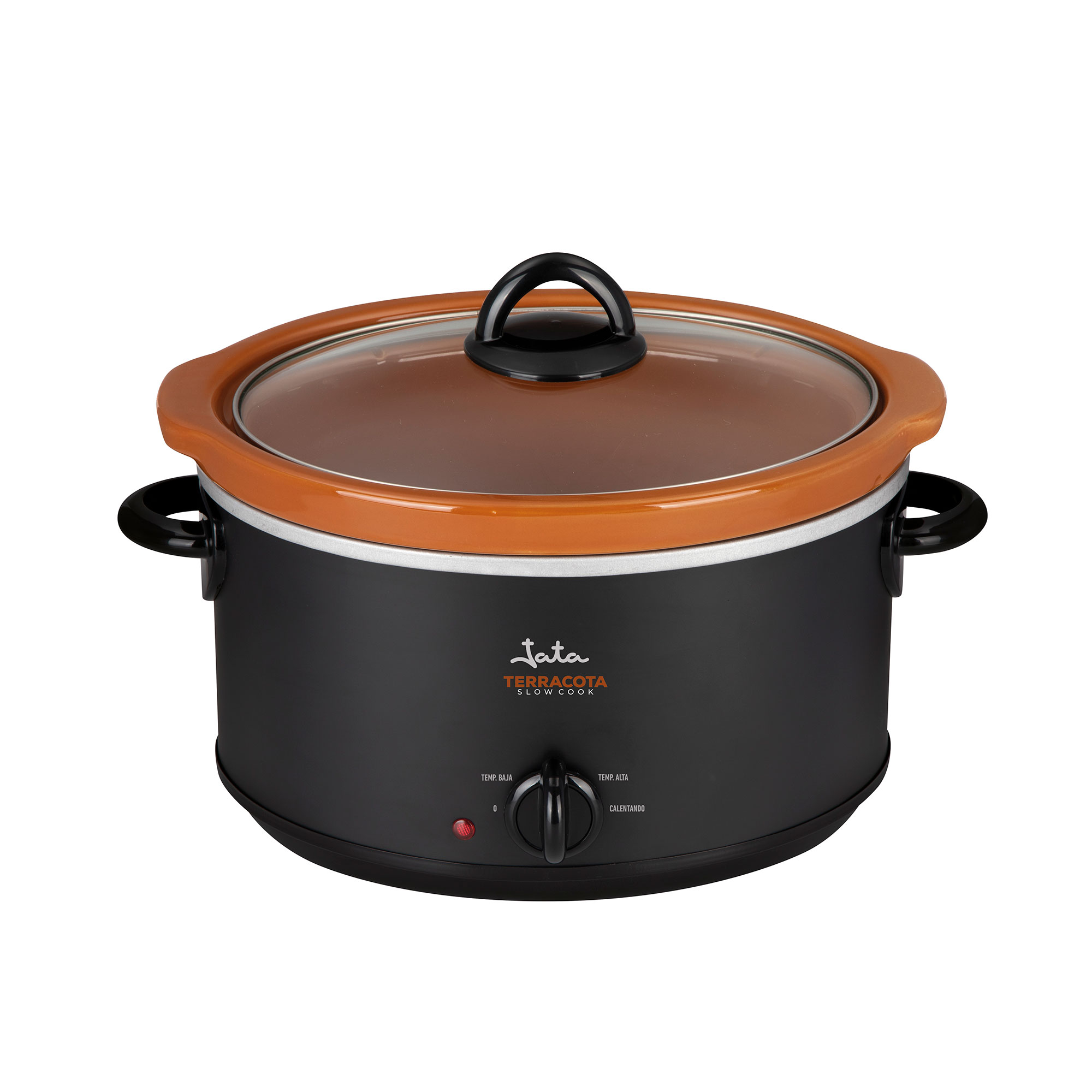JATA JEOL2135 JEOL2145- Olla de cocción lenta con capacidad de 3,5 y 5 litros, Cuba cerámica de terracota extraíble y apta para lavavajillas y horno, 3 niveles de calor, Tapa de cristal, Cocina sana y tradicional