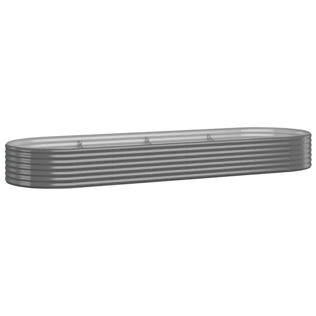 vidaXL Jardinera arriate acero recubrimiento polvo 322x100x36 cm Color Verde,  Gris,  Antracita y mas